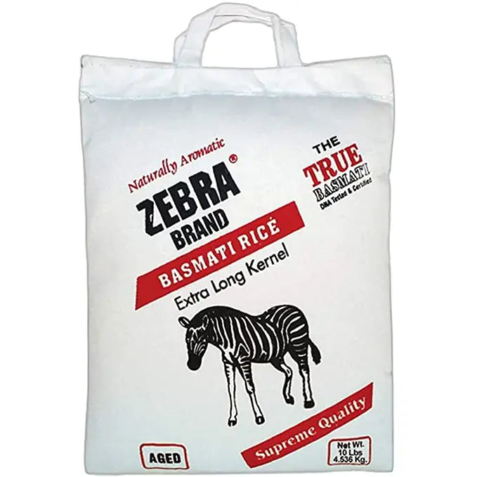 Zebra Extra Long Kernel Basmati Rice - 10 LB