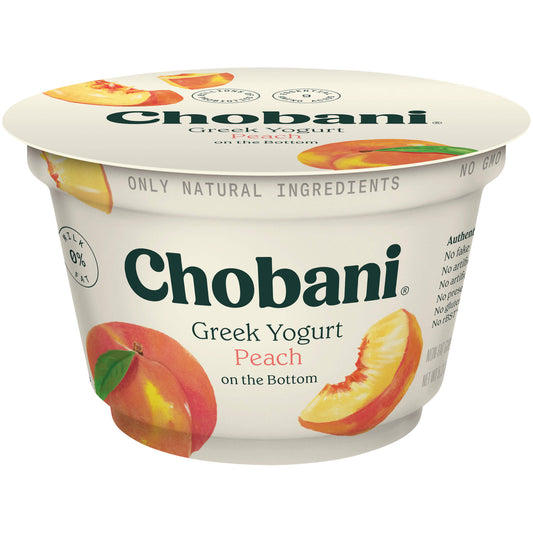 Chobani Peach on the Bottom Non-Fat Greek Yogurt Cup 5.3oz