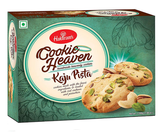Haldiram's Cookie Heaven Kaju (Cashew) Pista Cookies 200gm