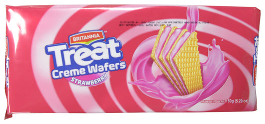 Britannia Treat Strawberry Flavored Premium Cream Wafers 150gm