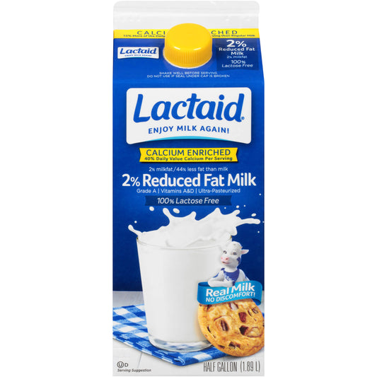 Lactaid® 100% Lactose Free Calcium Enriched 2% Reduced Fat Milk 0.5 gal. Carton