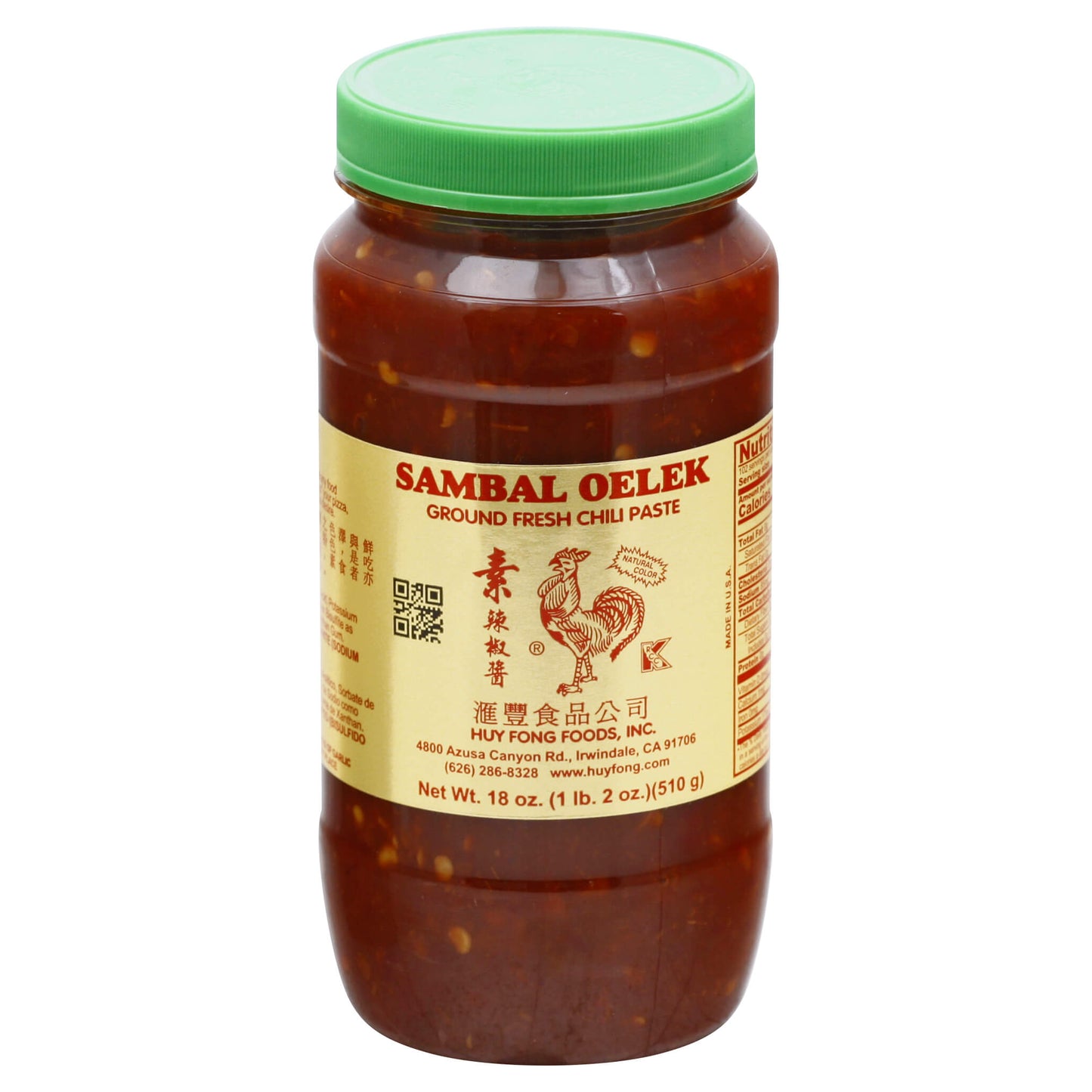 Huy Fong Foods Sambal Oelek Ground Fresh Chili Paste 18 oz